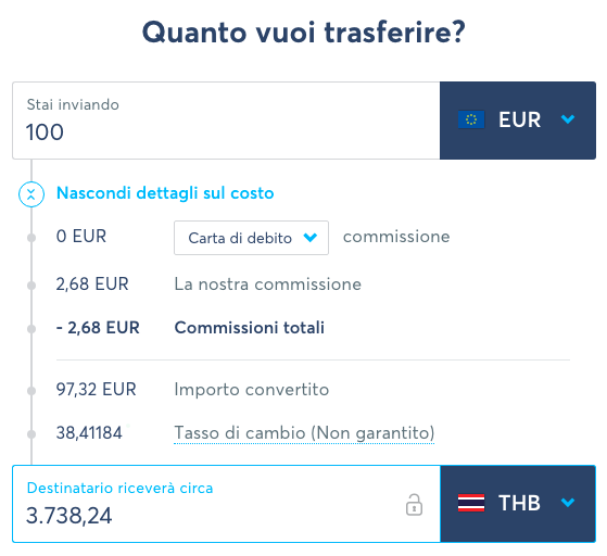 Tariffa transferwise