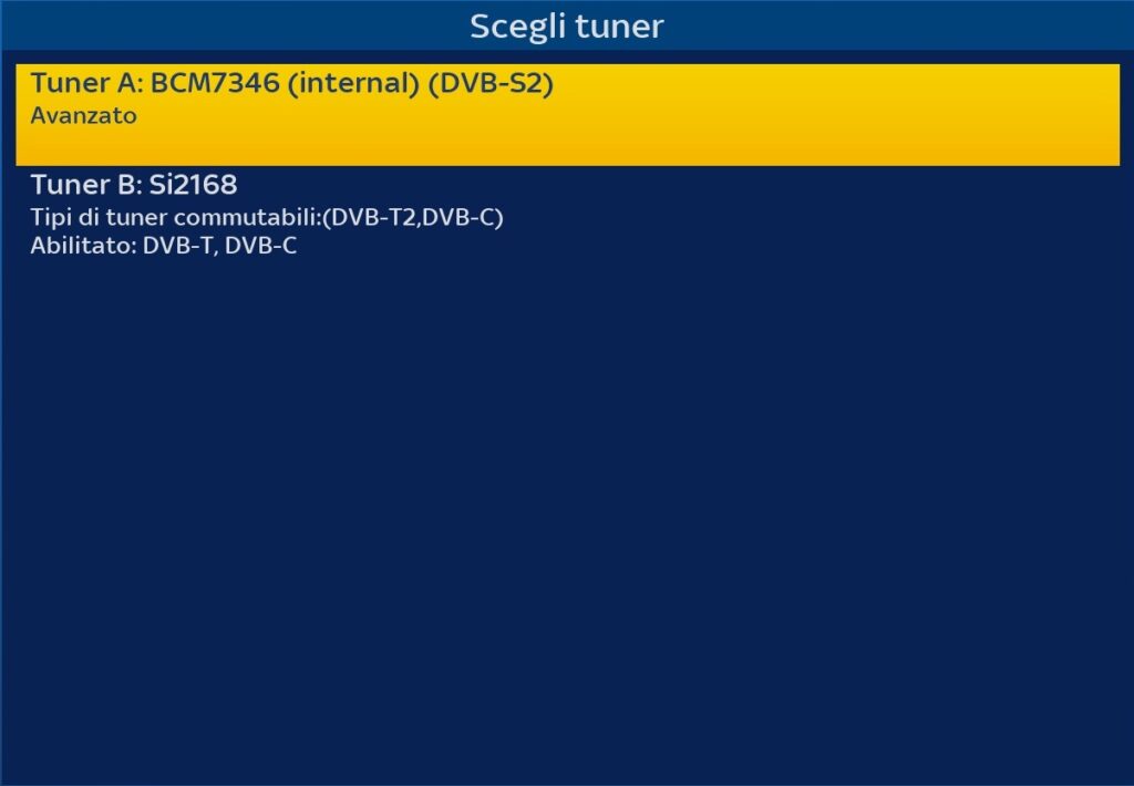 Selezione Tuner