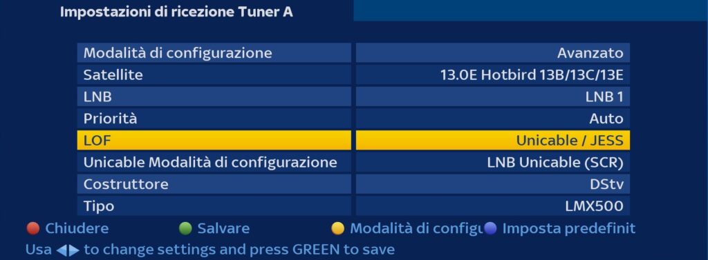 zgemma impianto satellitare